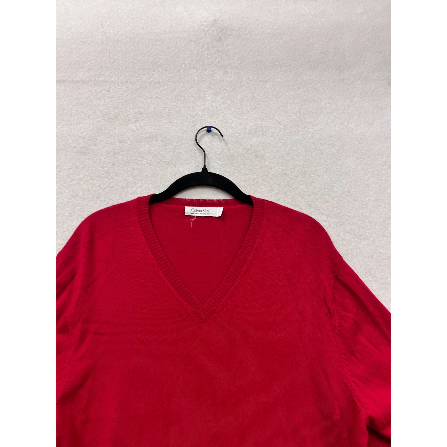Calvin Klein Red V-Neck Sweater L #570A