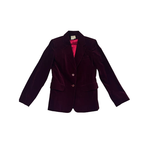 Women’s Vintage Valerie Maroon Velvet Blazer -2763