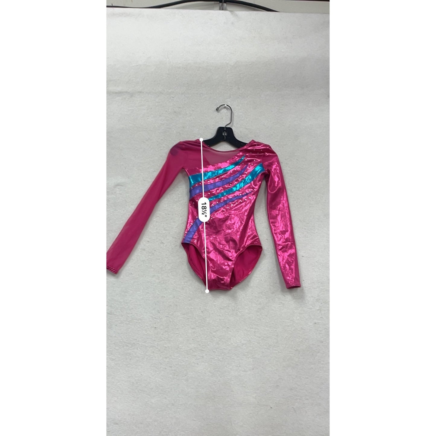 Balera Long Sleeve Gymnastics Leotard Pink Metallic #226A