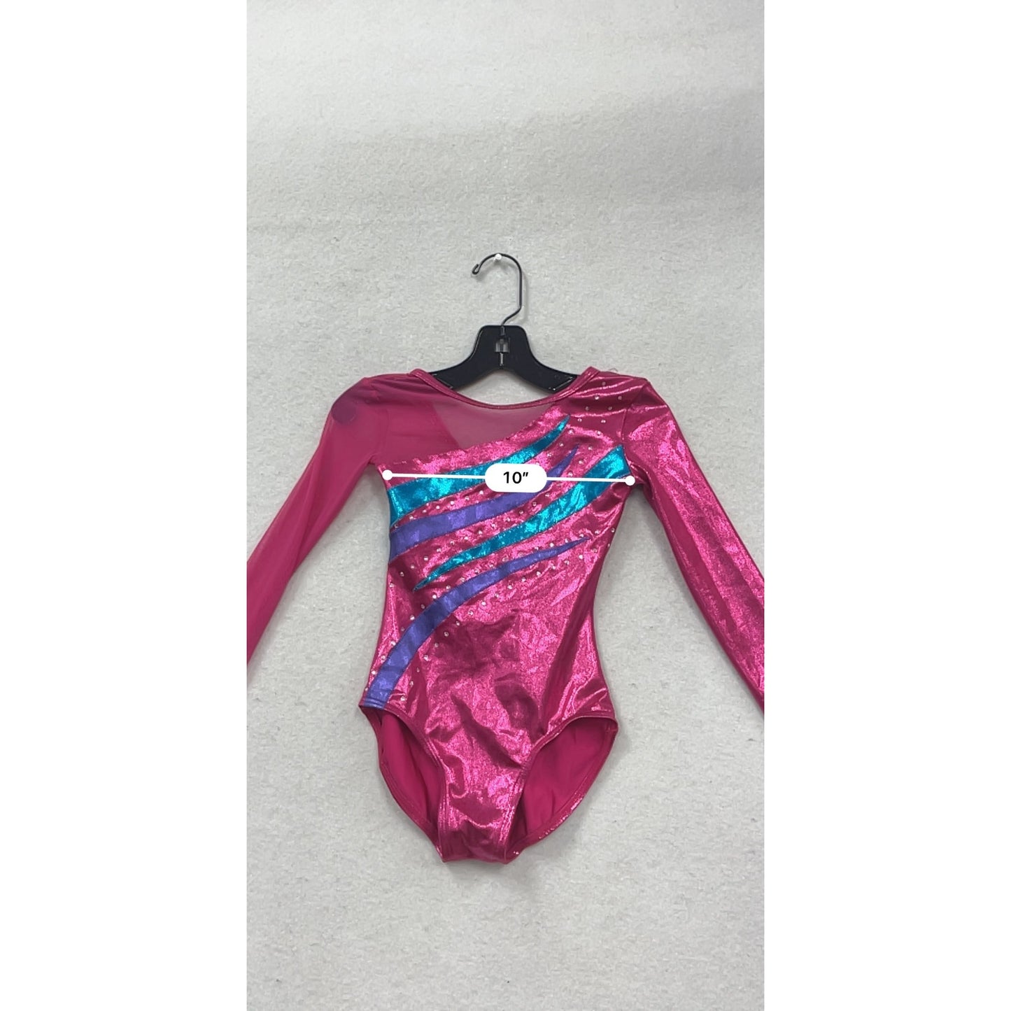 Balera Long Sleeve Gymnastics Leotard Pink Metallic #226A