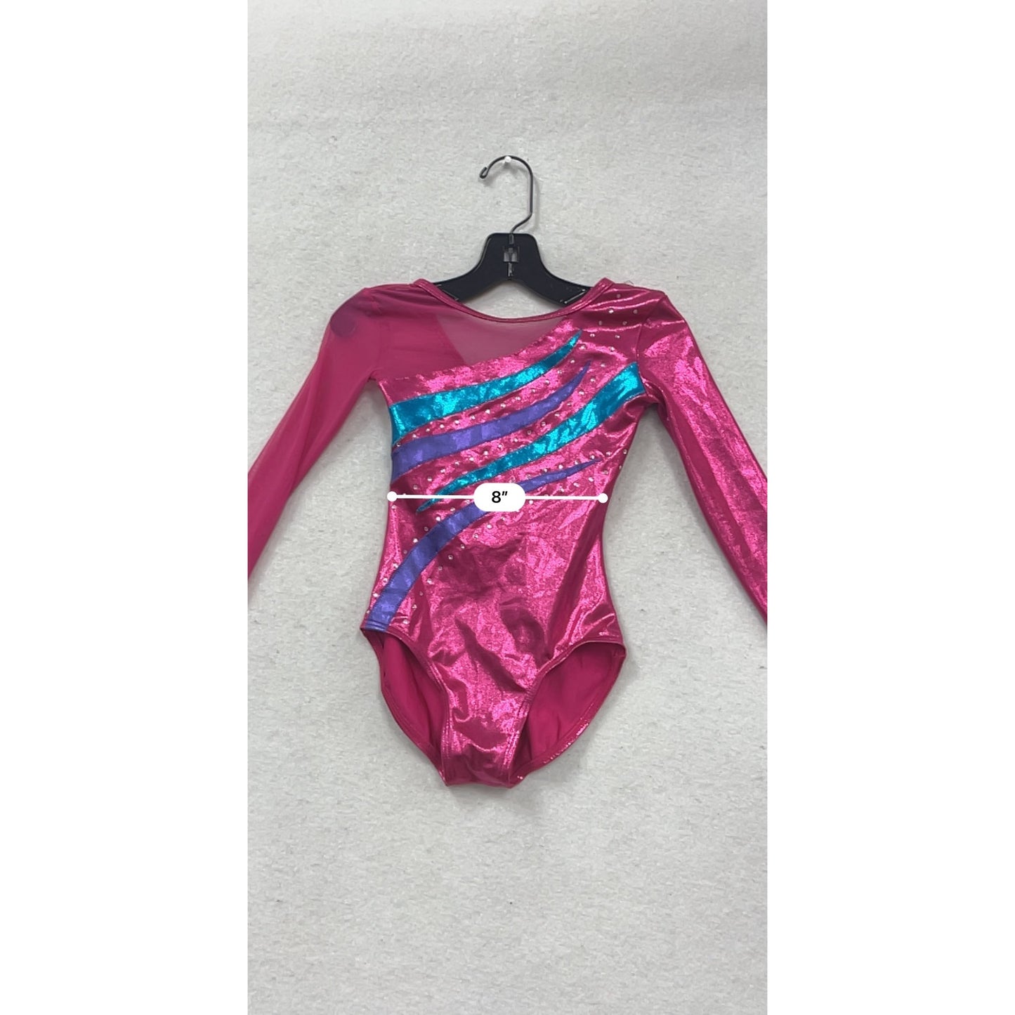 Balera Long Sleeve Gymnastics Leotard Pink Metallic #226A