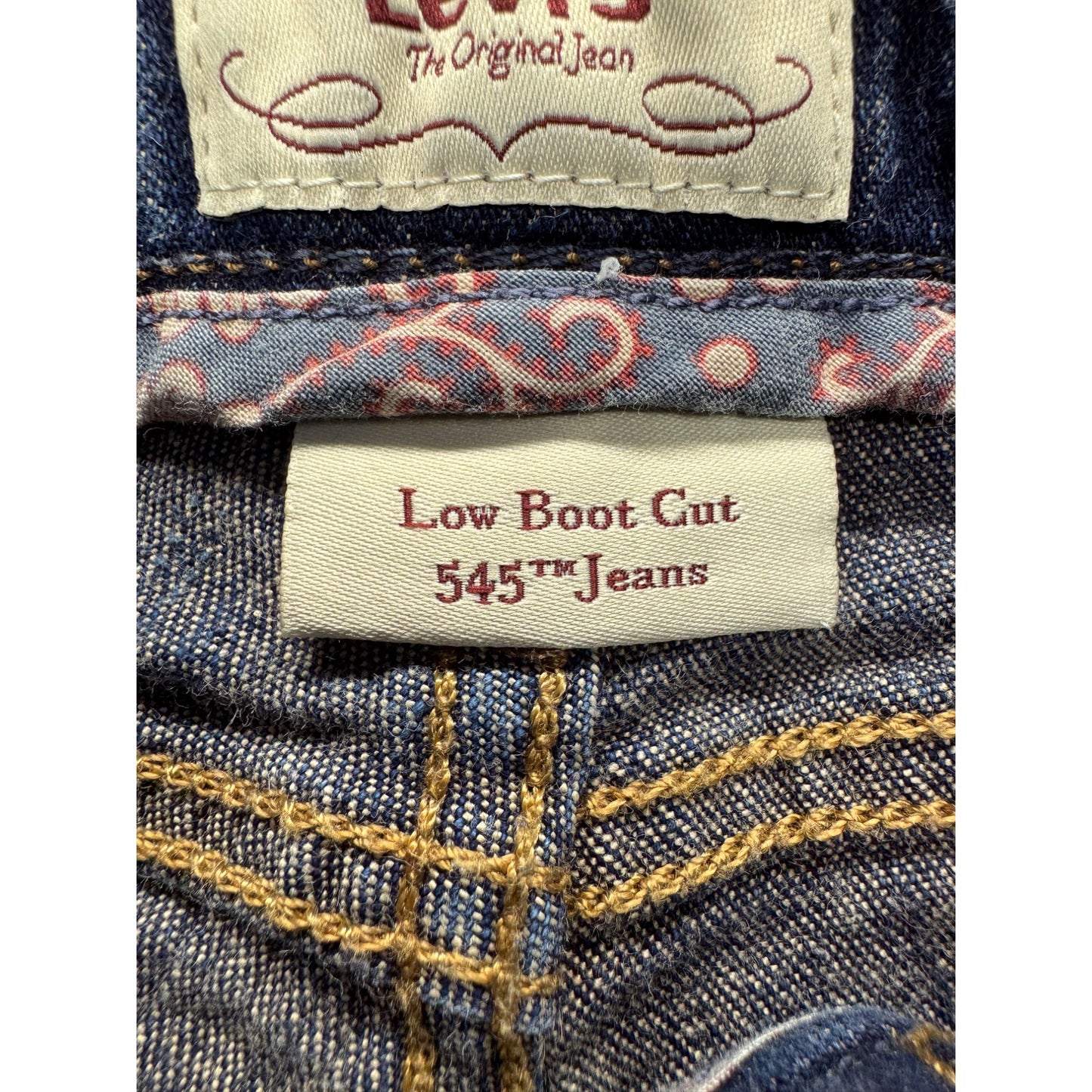 Levis 545™ Low Boot Cut Jeans Dark Wash Denim Size 8 Classic Fit #9307