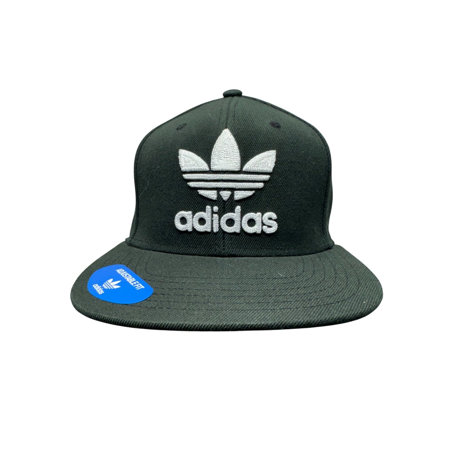 Adidas Trefoil Adjustable Snapback Hat Black & White Embroidered OSFM #9742