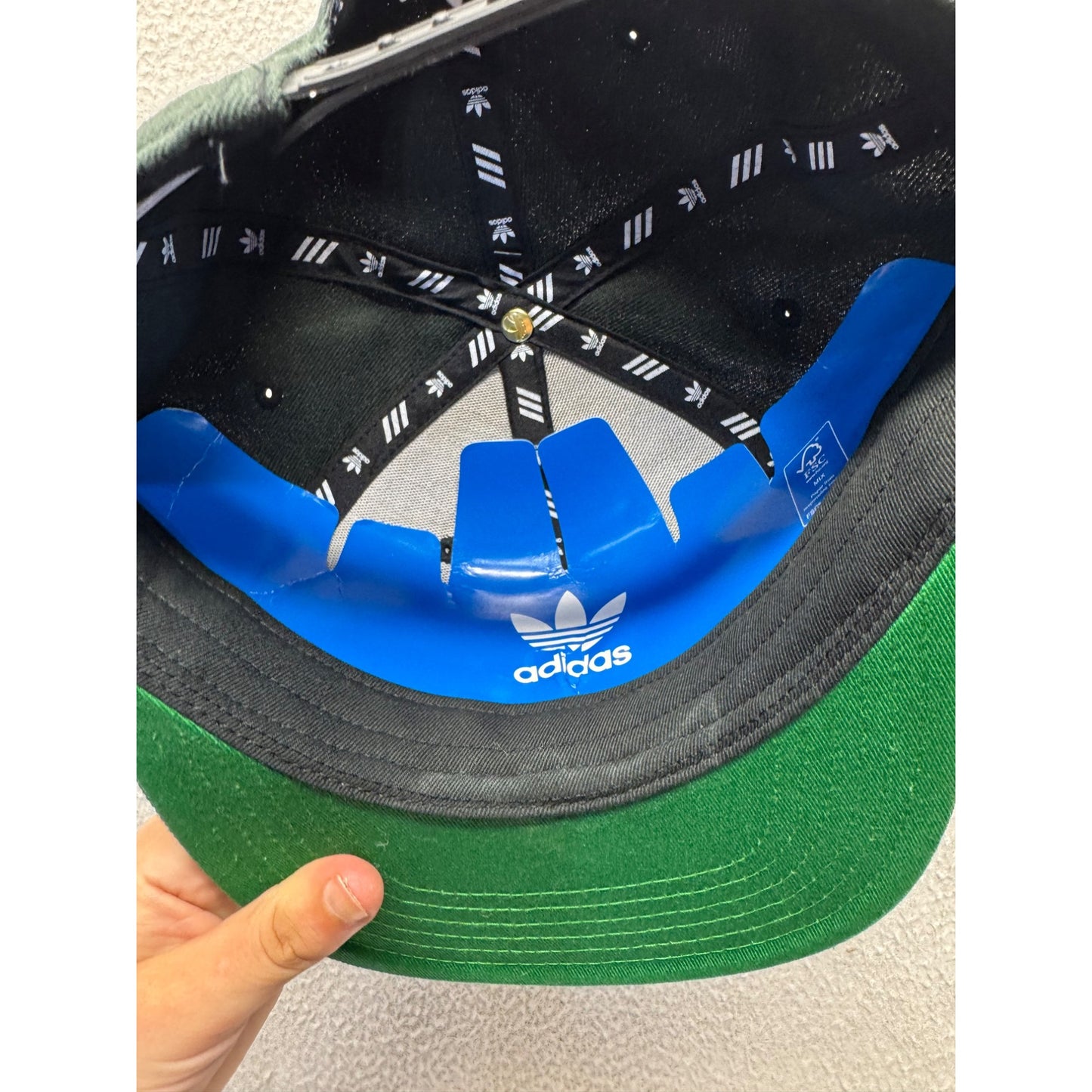 Adidas Trefoil Adjustable Snapback Hat Black & White Embroidered OSFM #9742