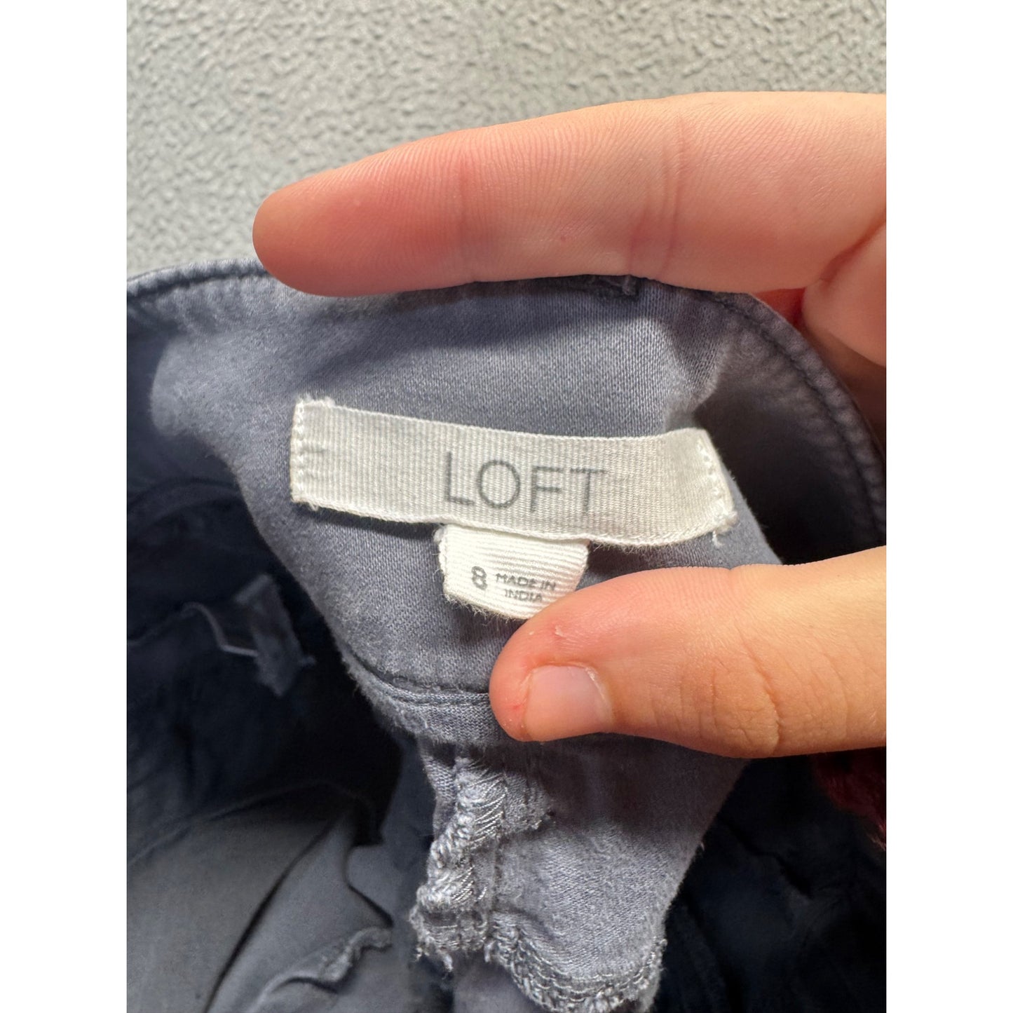 Loft Gray Slim-Fit Chino Pants Size 8 Cotton Blend #163B