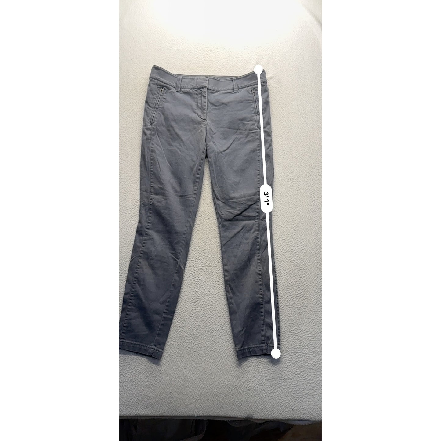 Loft Gray Slim-Fit Chino Pants Size 8 Cotton Blend #163B