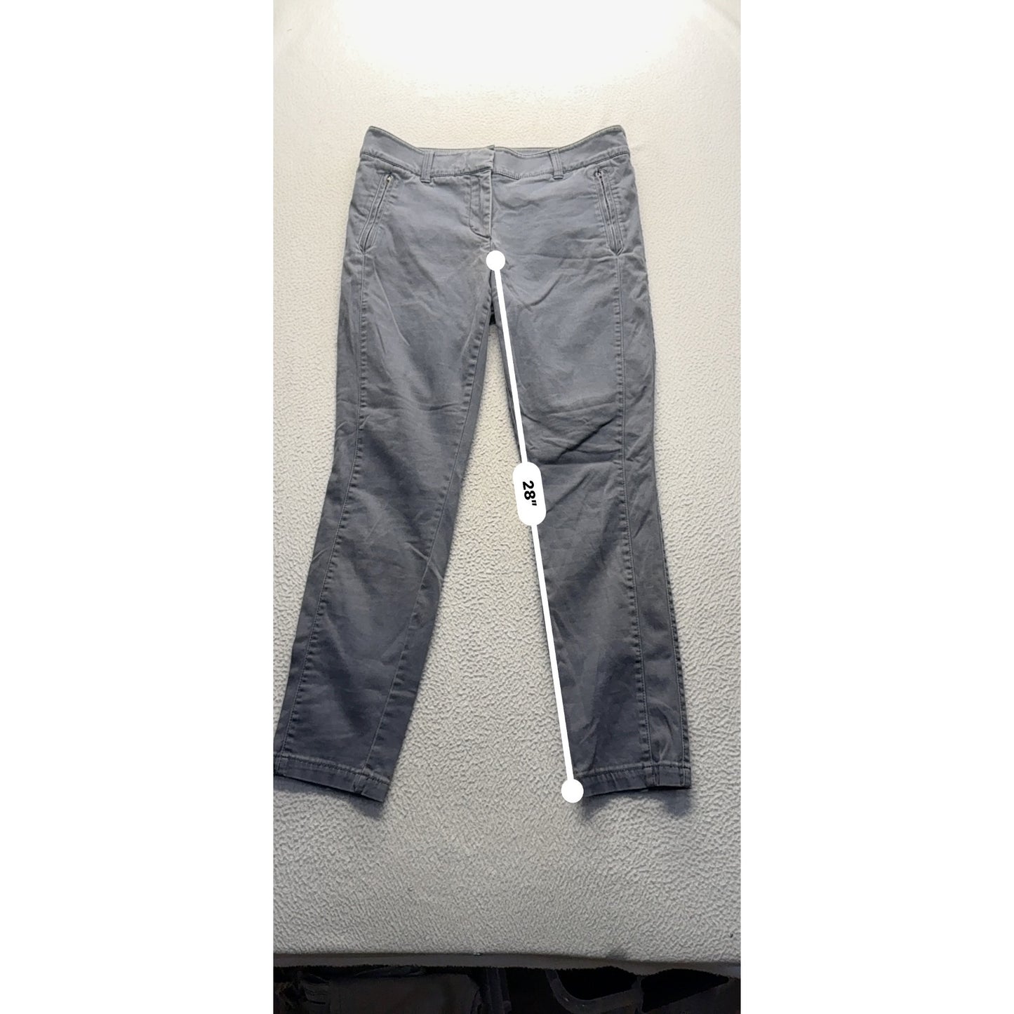 Loft Gray Slim-Fit Chino Pants Size 8 Cotton Blend #163B