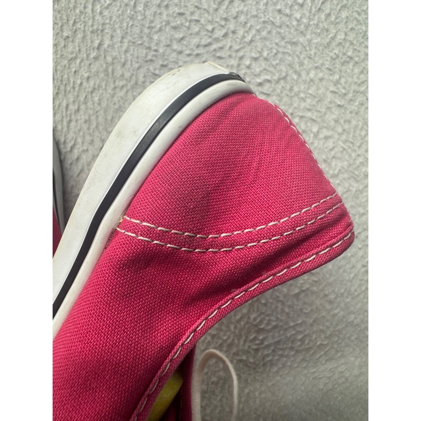 Vans Authentic Pink Canvas Low-Top Sneakers With White Laces & Blue Soles #9800