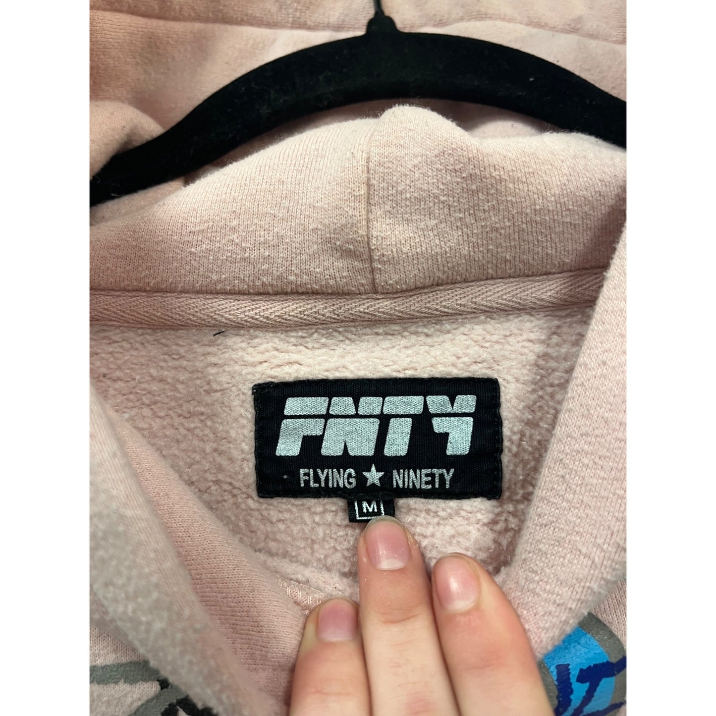 FNTY Medium Graffiti-Style Pink & Blue Hoodie #121C