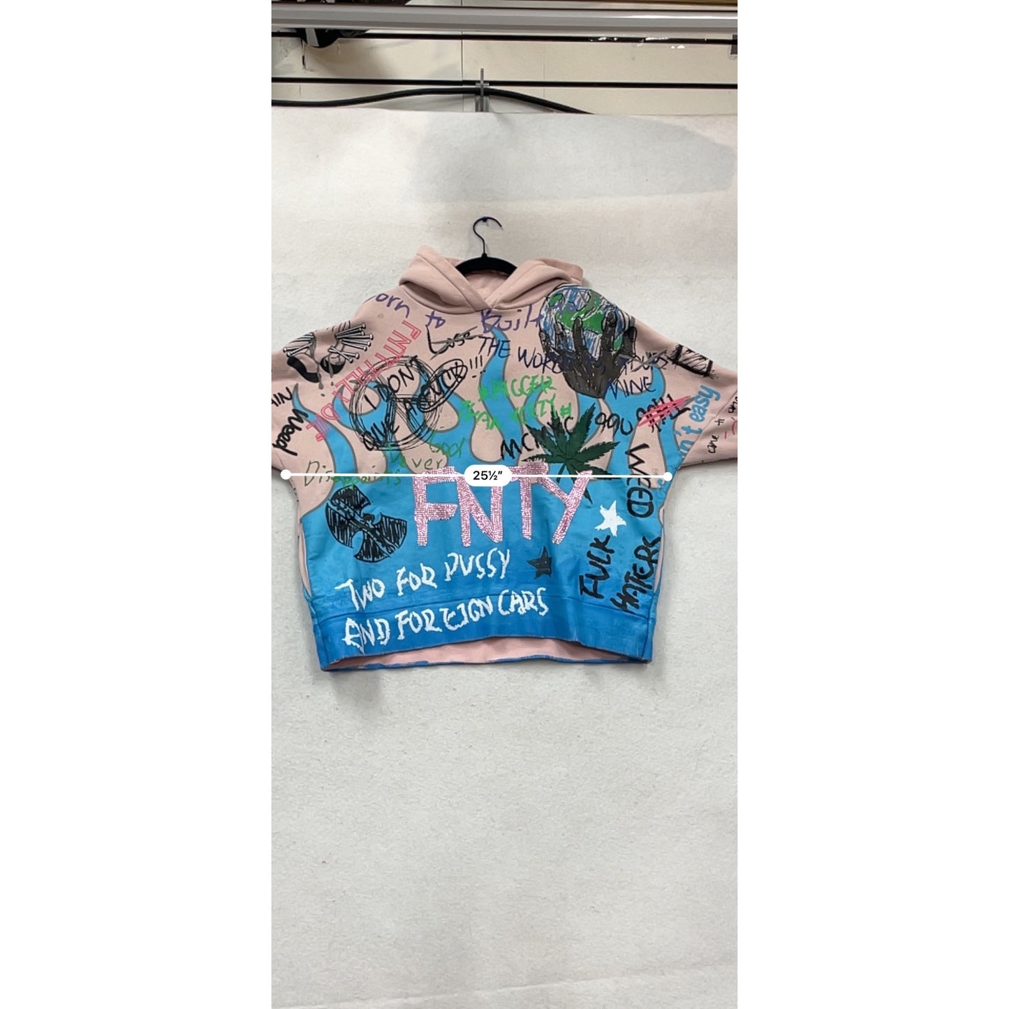 FNTY Medium Graffiti-Style Pink & Blue Hoodie #121C