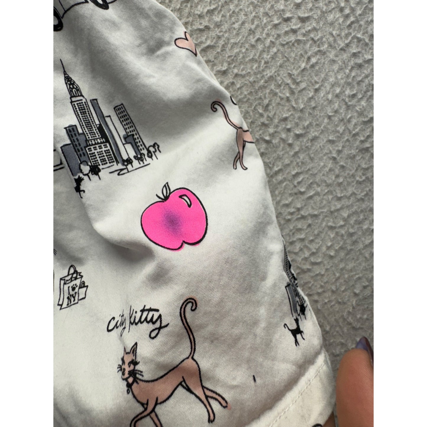 The Childrens Place 3T City Kitty Dress With Bow & Peter Pan Collar 258B