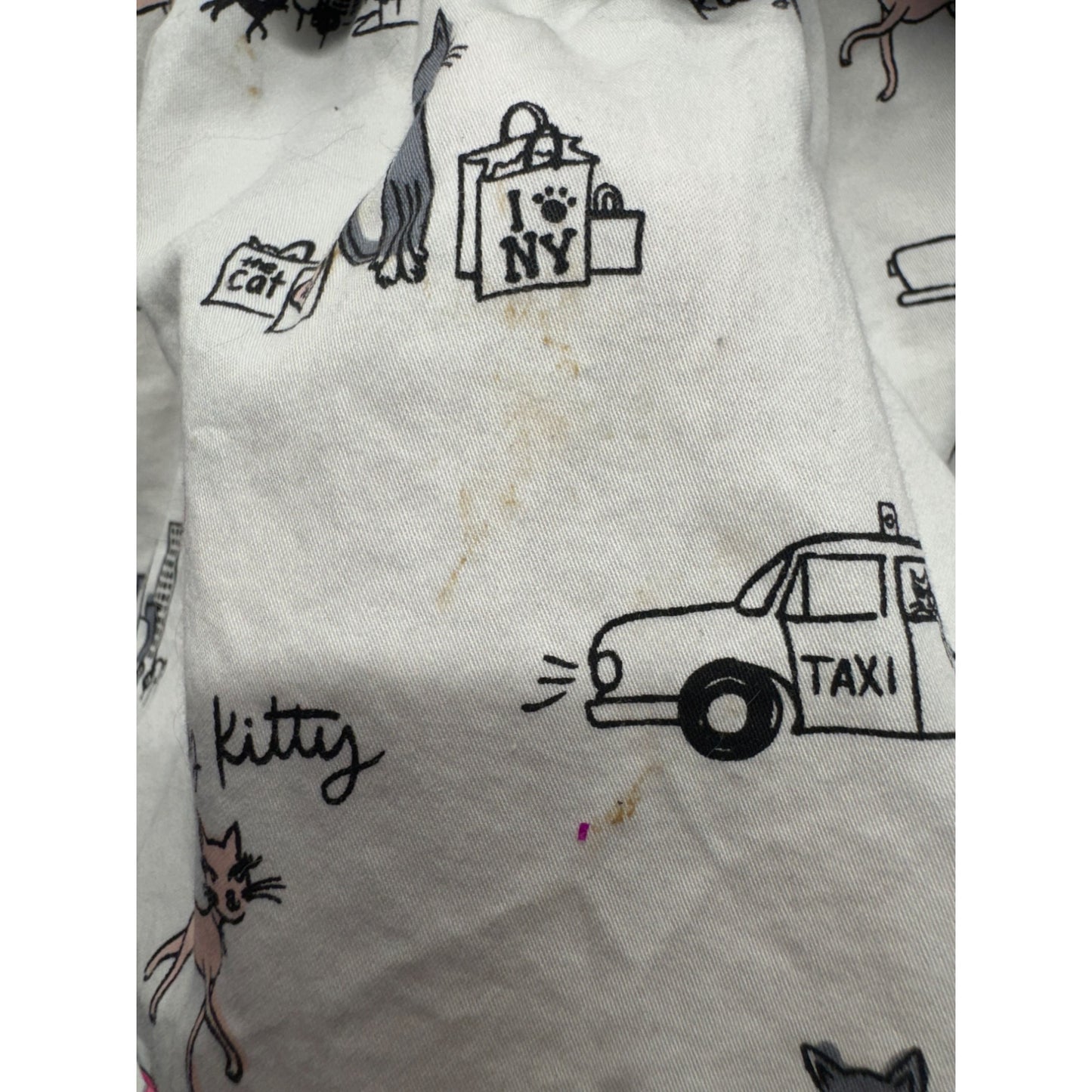 The Childrens Place 3T City Kitty Dress With Bow & Peter Pan Collar 258B