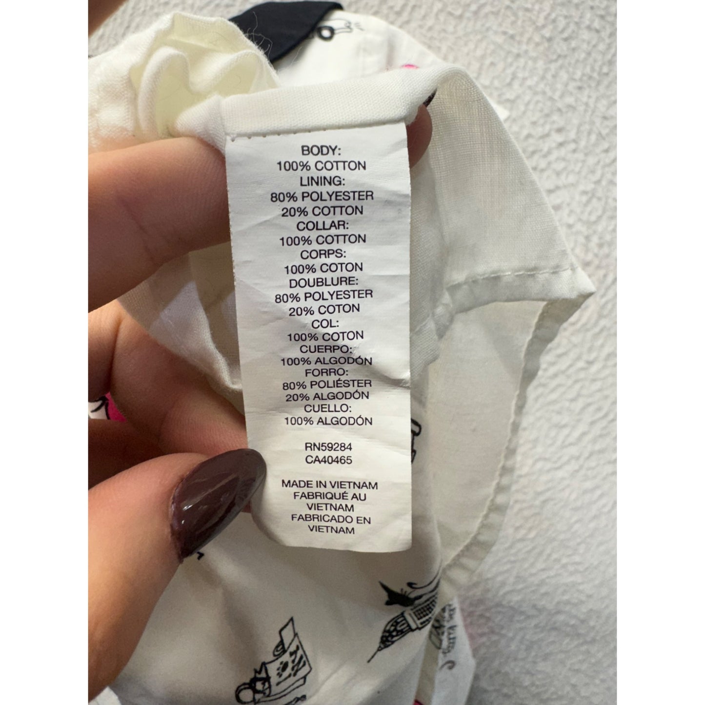 The Childrens Place 3T City Kitty Dress With Bow & Peter Pan Collar 258B