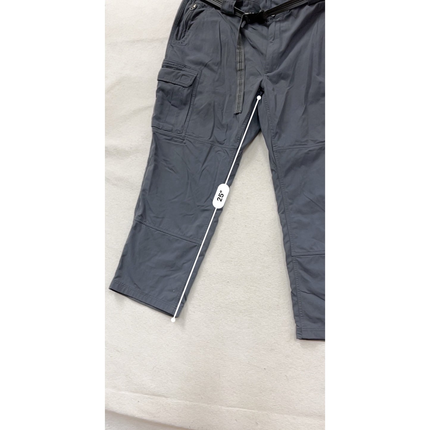 Duluth Trading Co 3XL Gray Nylon Cargo Pants With Adjustable Belt #147A