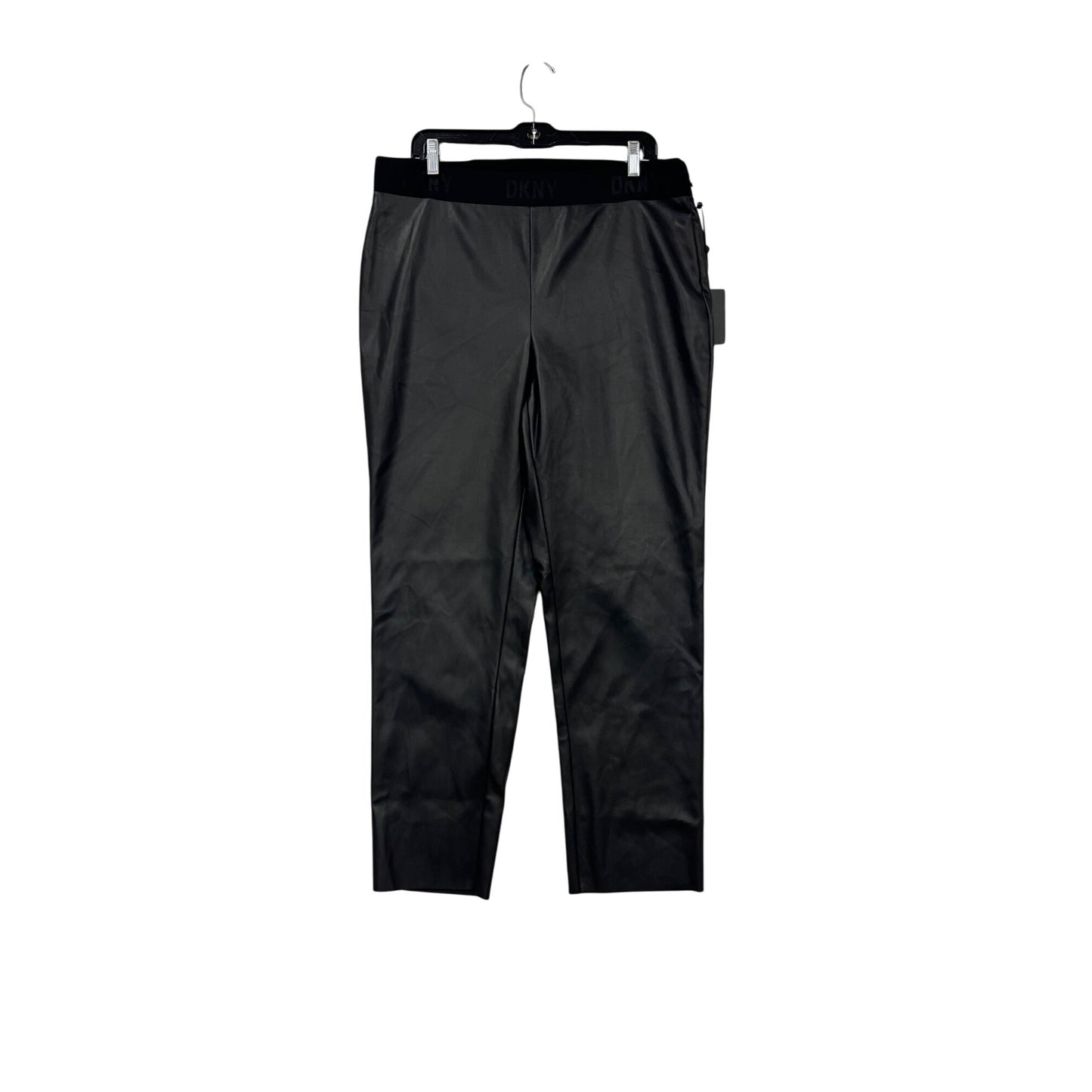 DKNY Faux Leather Pants Black XL #777A