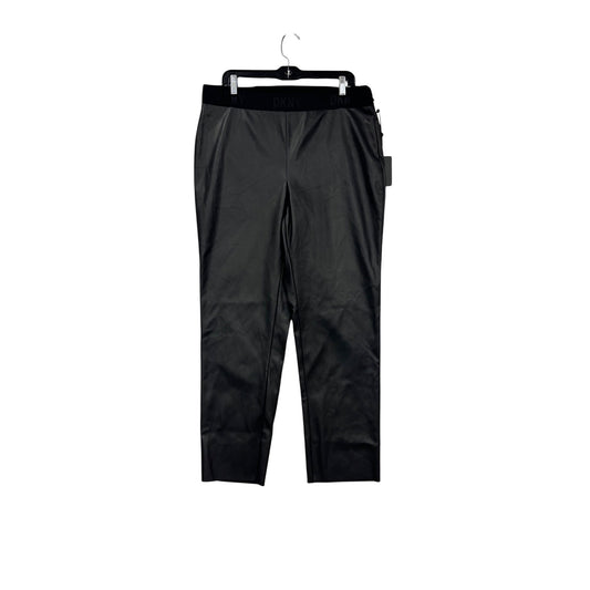 DKNY Faux Leather Pants Black XL #777A