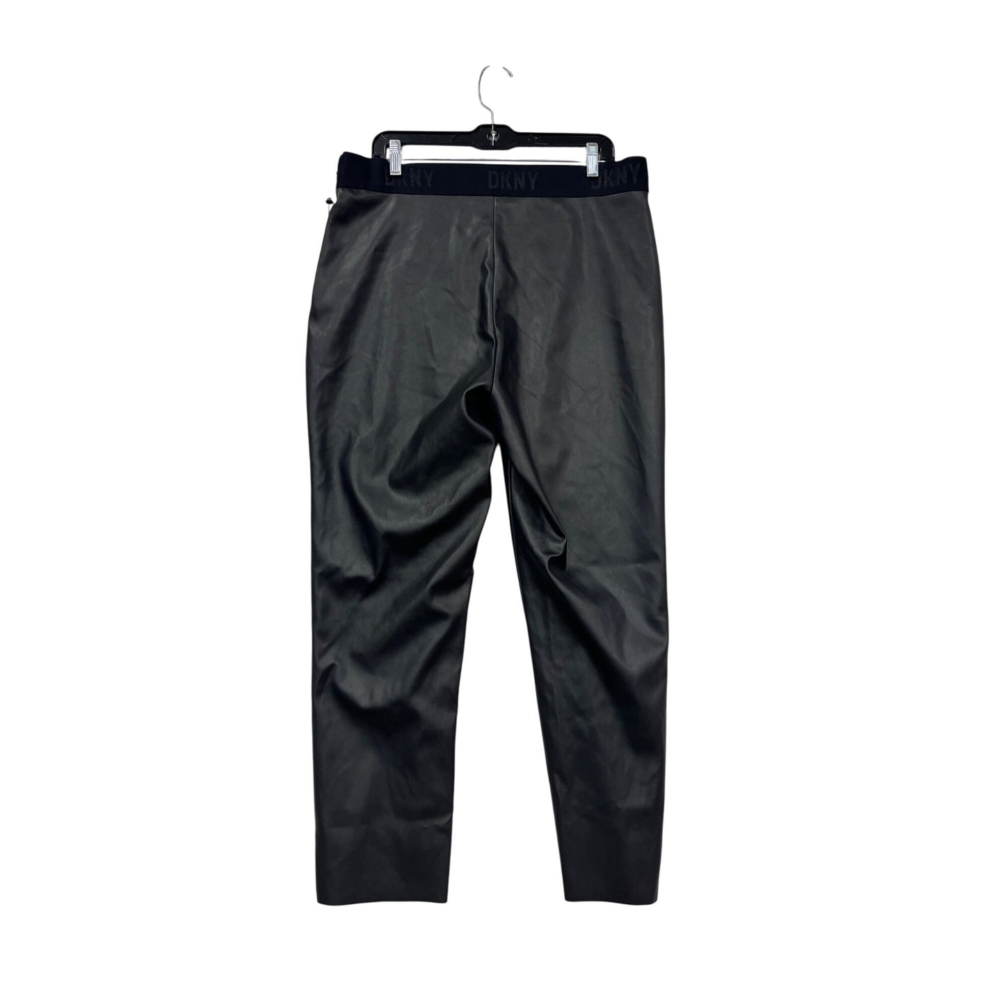 DKNY Faux Leather Pants Black XL #777A