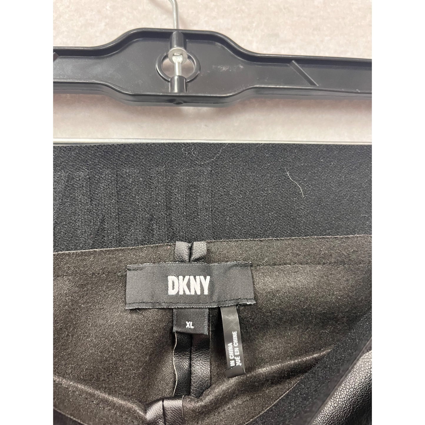 DKNY Faux Leather Pants Black XL #777A