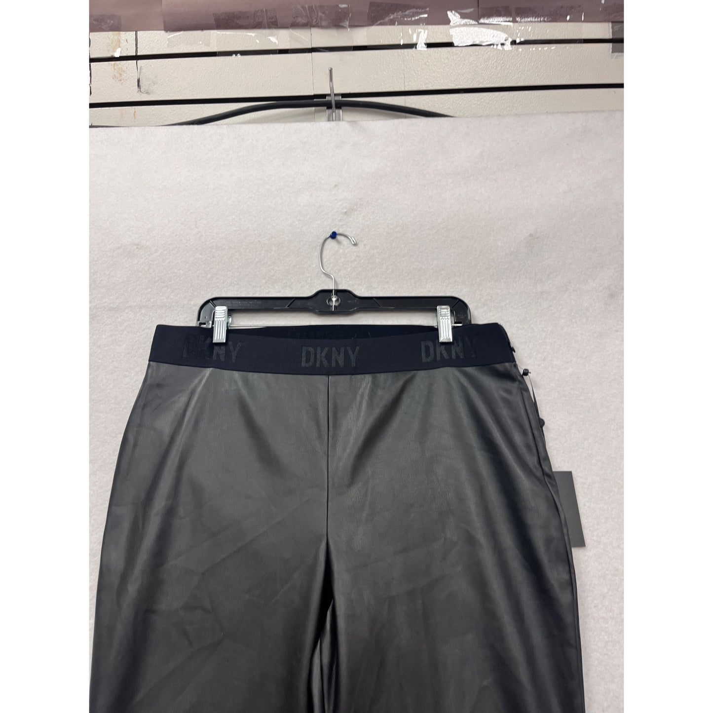 DKNY Faux Leather Pants Black XL #777A
