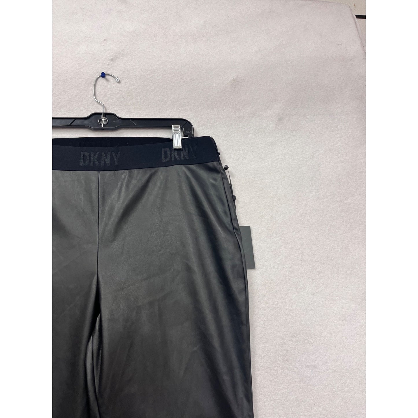 DKNY Faux Leather Pants Black XL #777A