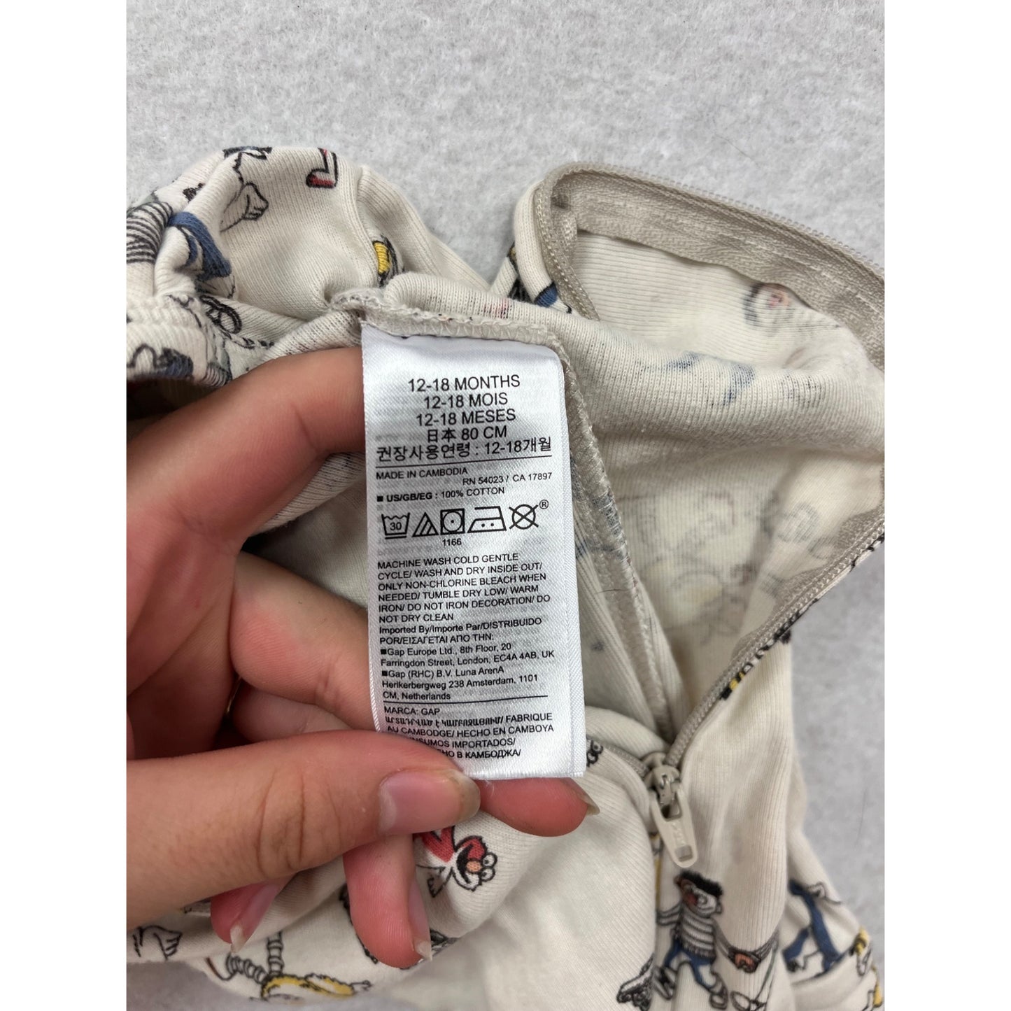 Baby GAP X Sesame Street Footed Sleeper Pajamas Dancing Characters 12-18M