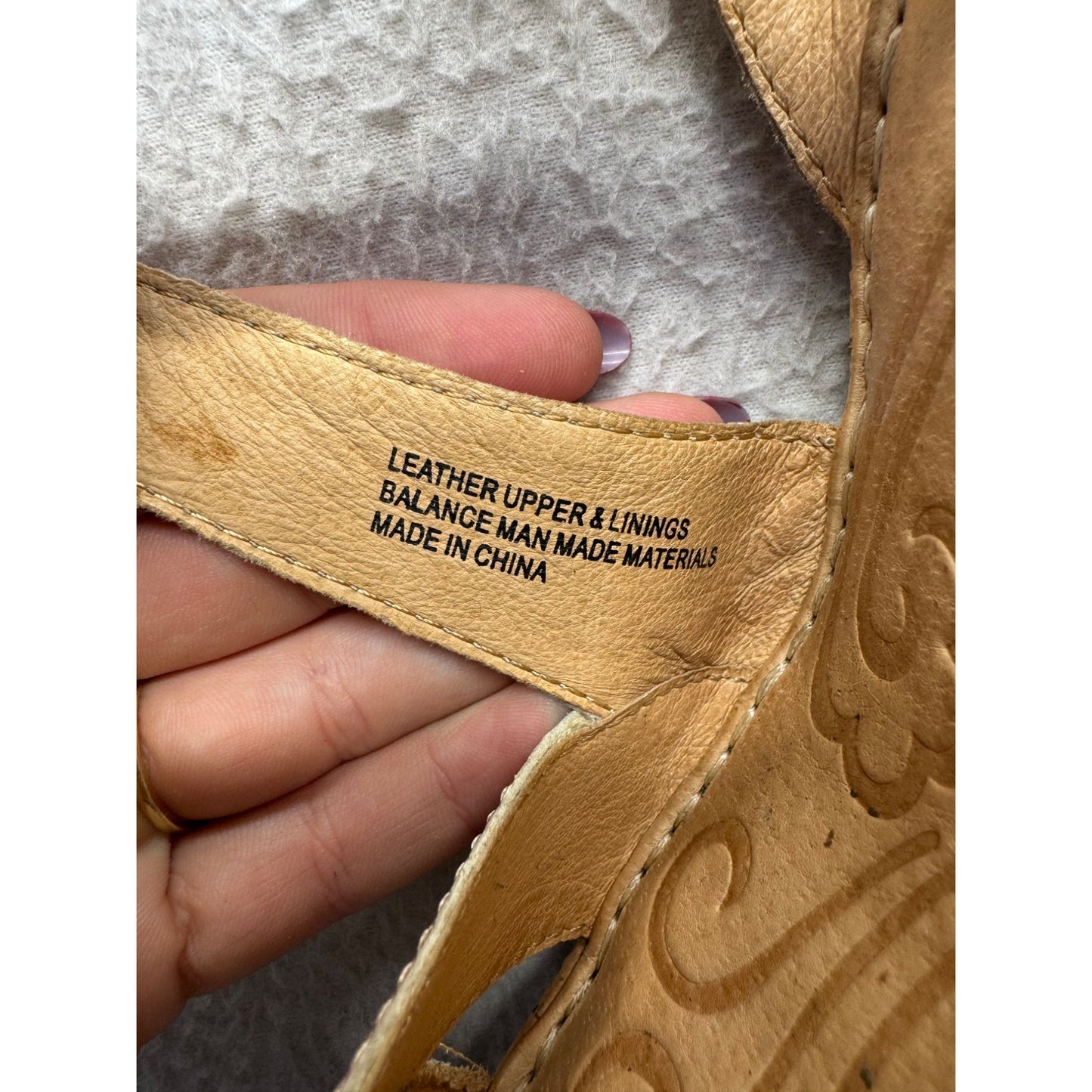 BORN Silver Leather Cork Wedge Sandals #9003