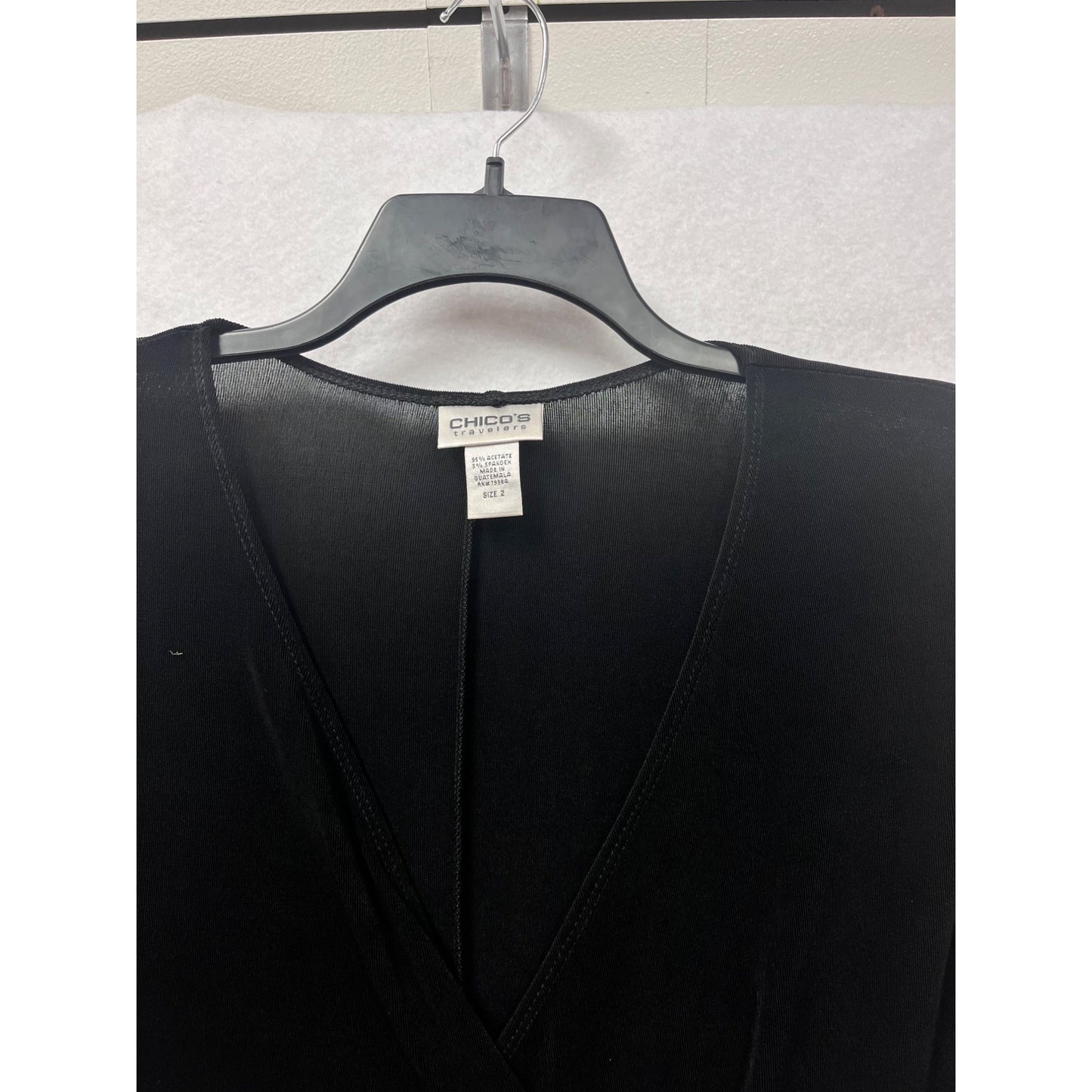 Chicos Black Wrap Dress A-Line Mid-Length #8339