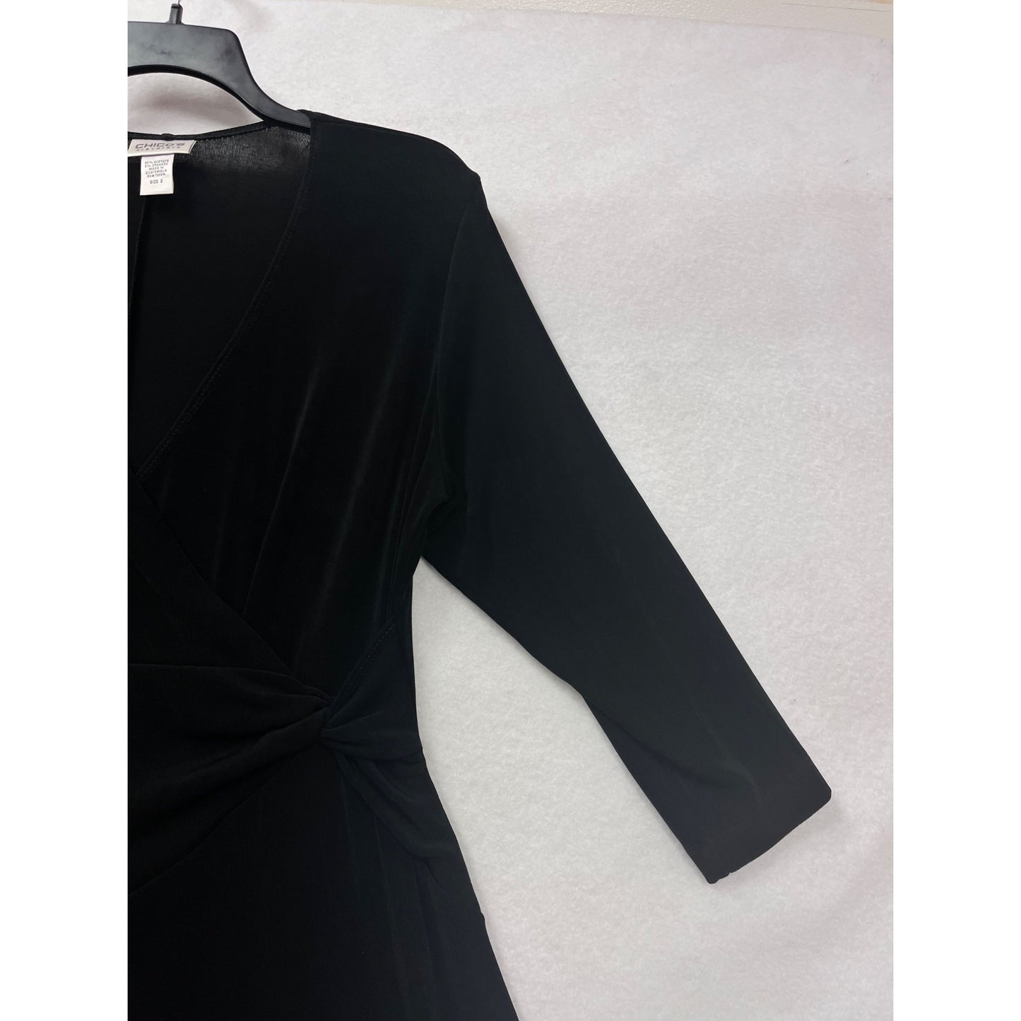 Chicos Black Wrap Dress A-Line Mid-Length #8339
