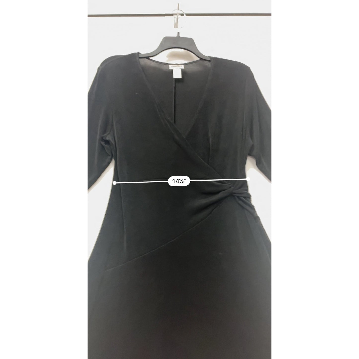Chicos Black Wrap Dress A-Line Mid-Length #8339