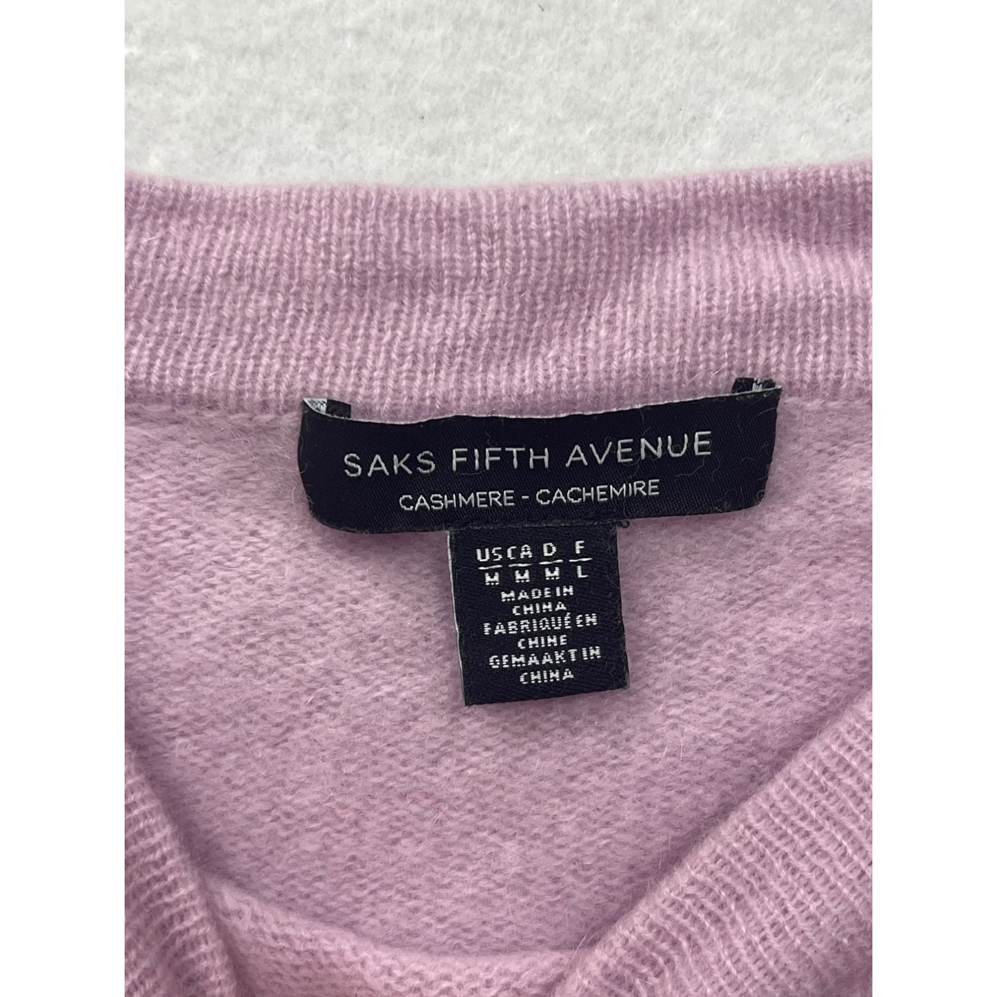 Saks Fifth Avenue Womens Lavender 100% Cashmere Long Sleeve Sweater Medium #6957