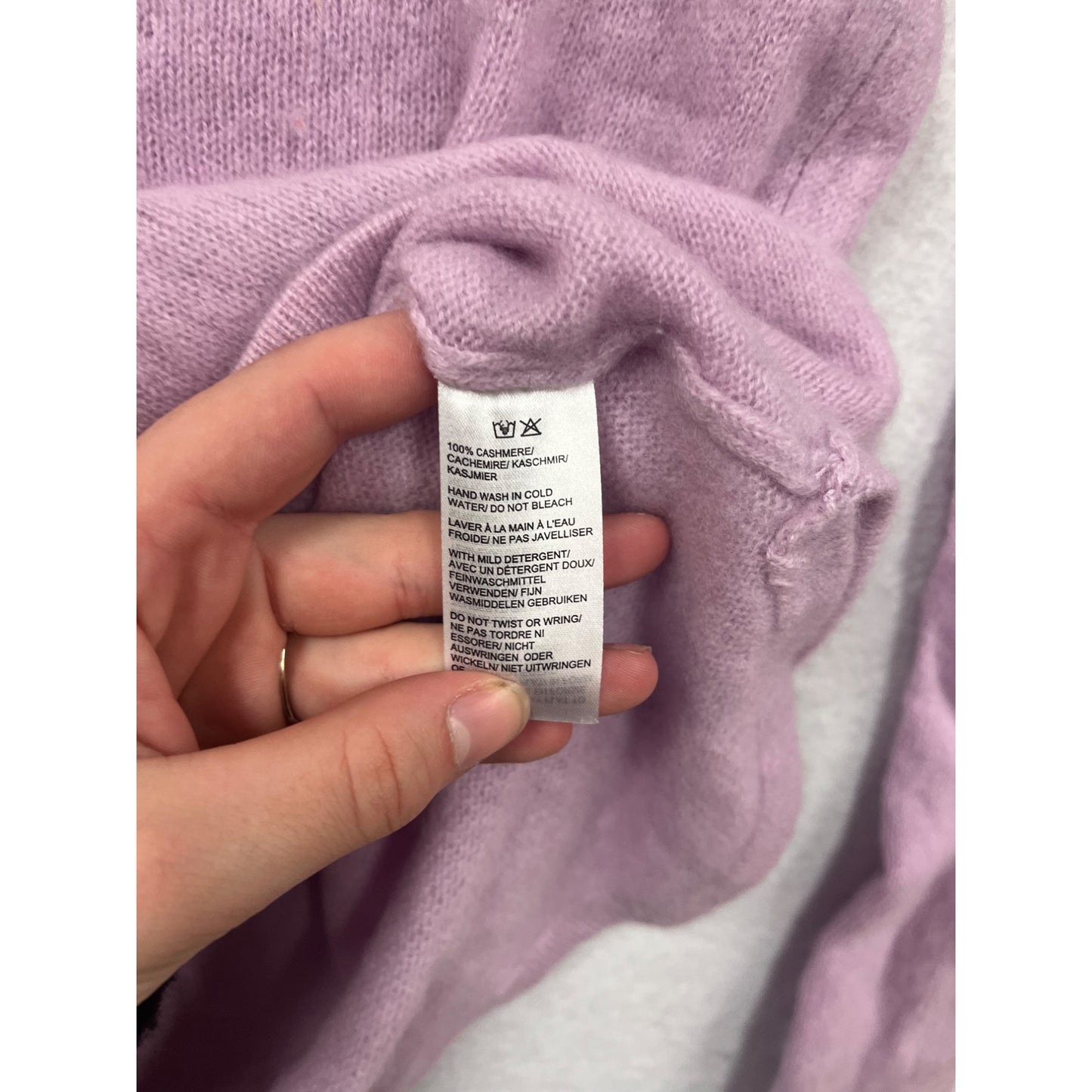 Saks Fifth Avenue Womens Lavender 100% Cashmere Long Sleeve Sweater Medium #6957