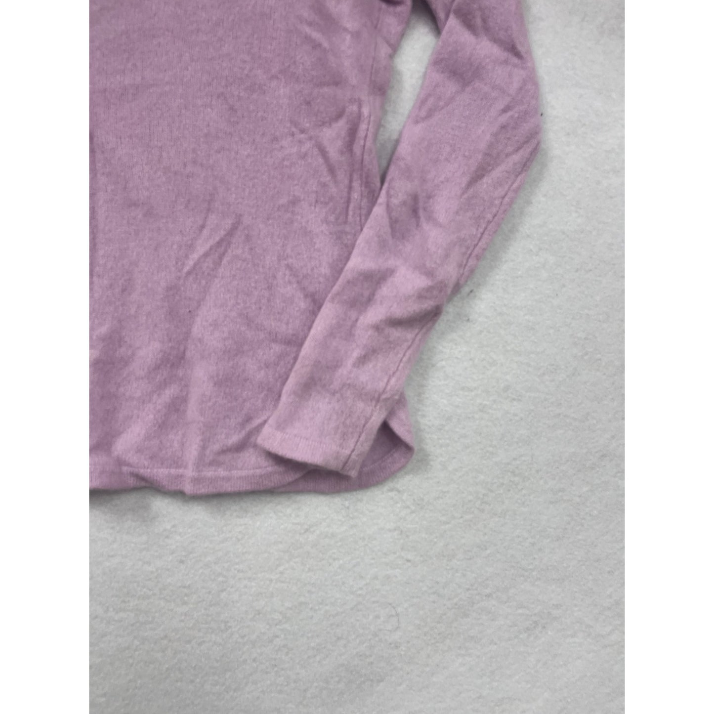 Saks Fifth Avenue Womens Lavender 100% Cashmere Long Sleeve Sweater Medium #6957