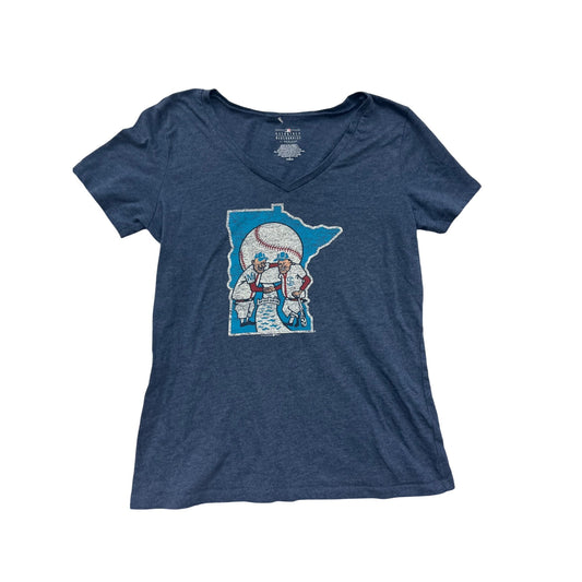 Minnesota Baseball Graphic V-Neck Tee Small #8517