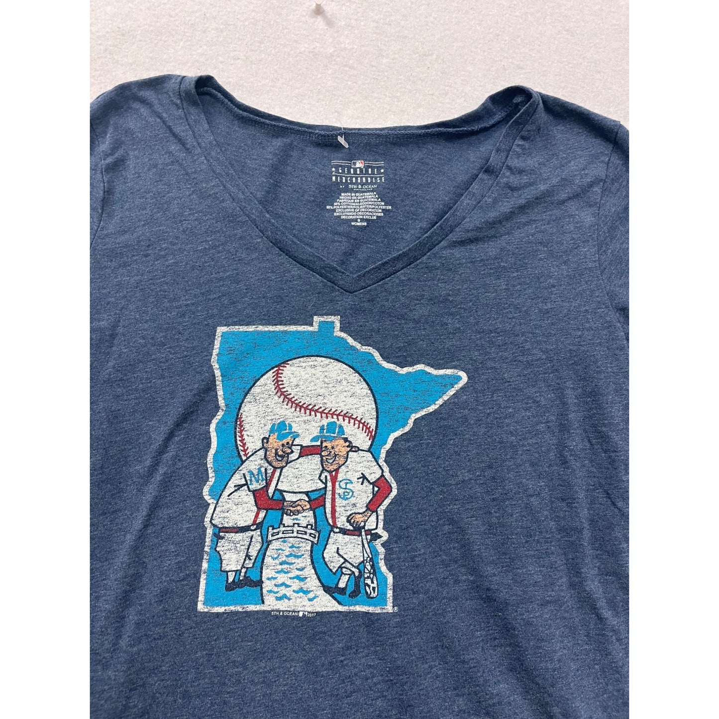 Minnesota Baseball Graphic V-Neck Tee Small #8517