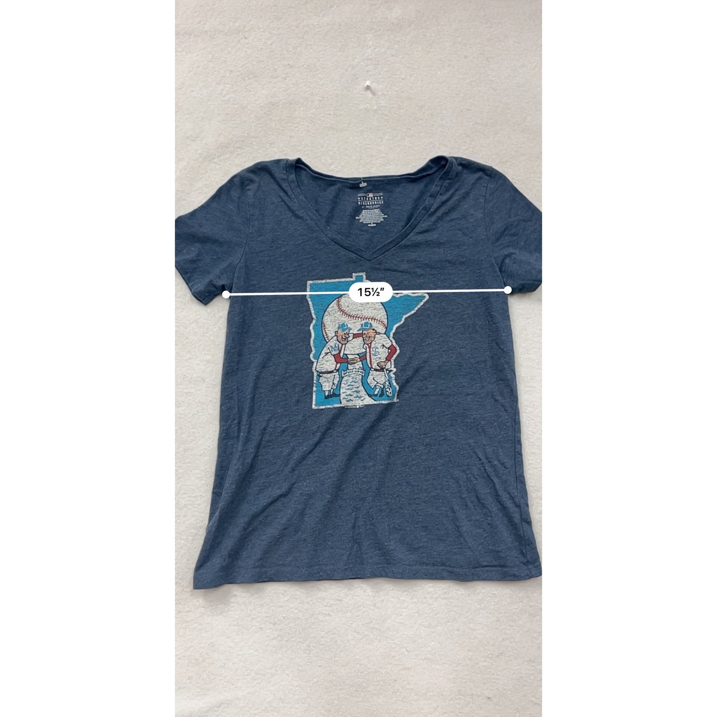 Minnesota Baseball Graphic V-Neck Tee Small #8517