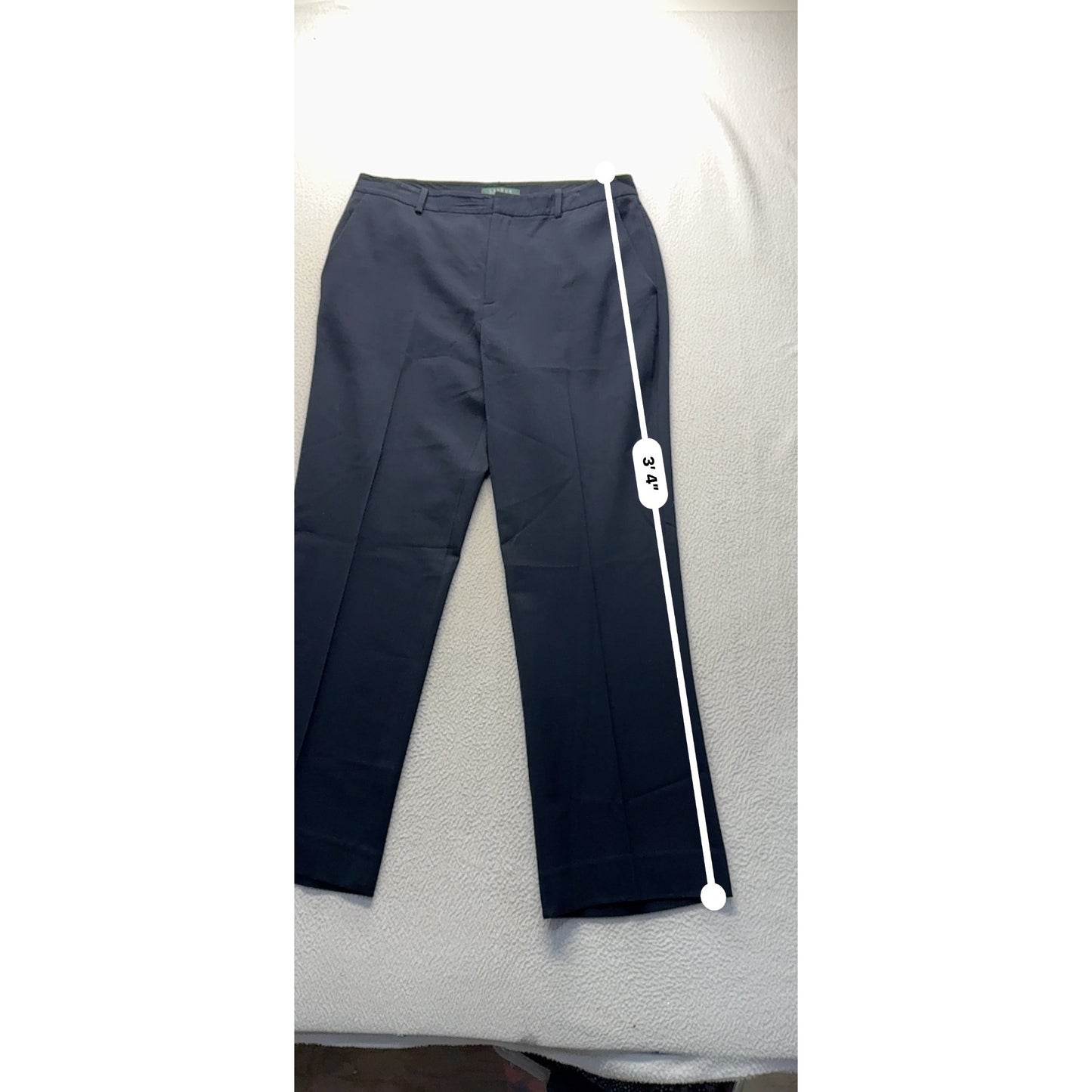 Lauren Ralph Lauren Navy Wool/Spandex Classic Fit Dress Pants Size 12 #178B