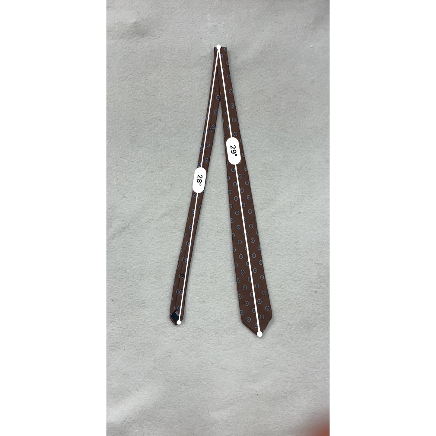 Robert Talbott Brown Silk Tie With Blue & Pink Circular Pattern Hand Sewn In Italy #8661