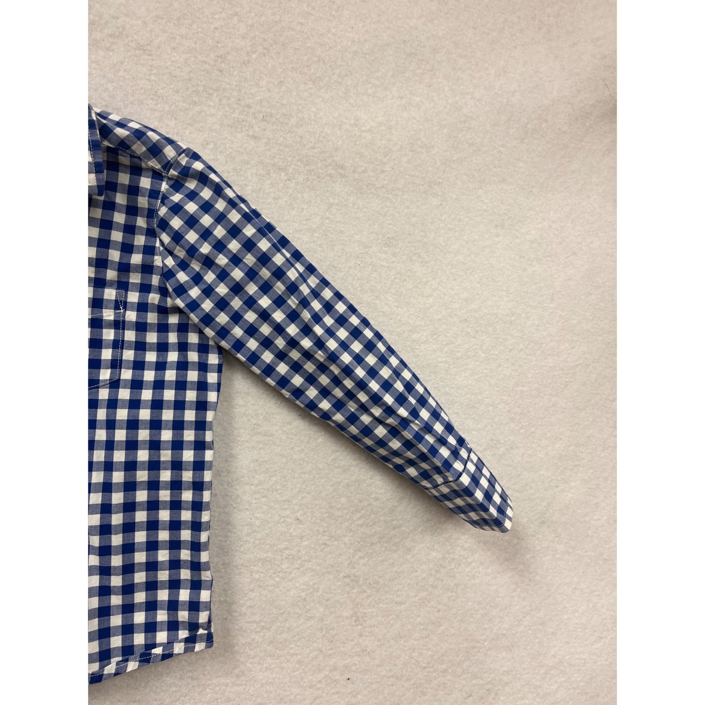 Blue & White Gingham Button-Up Shirt Lands End XXS 2-3T #8687