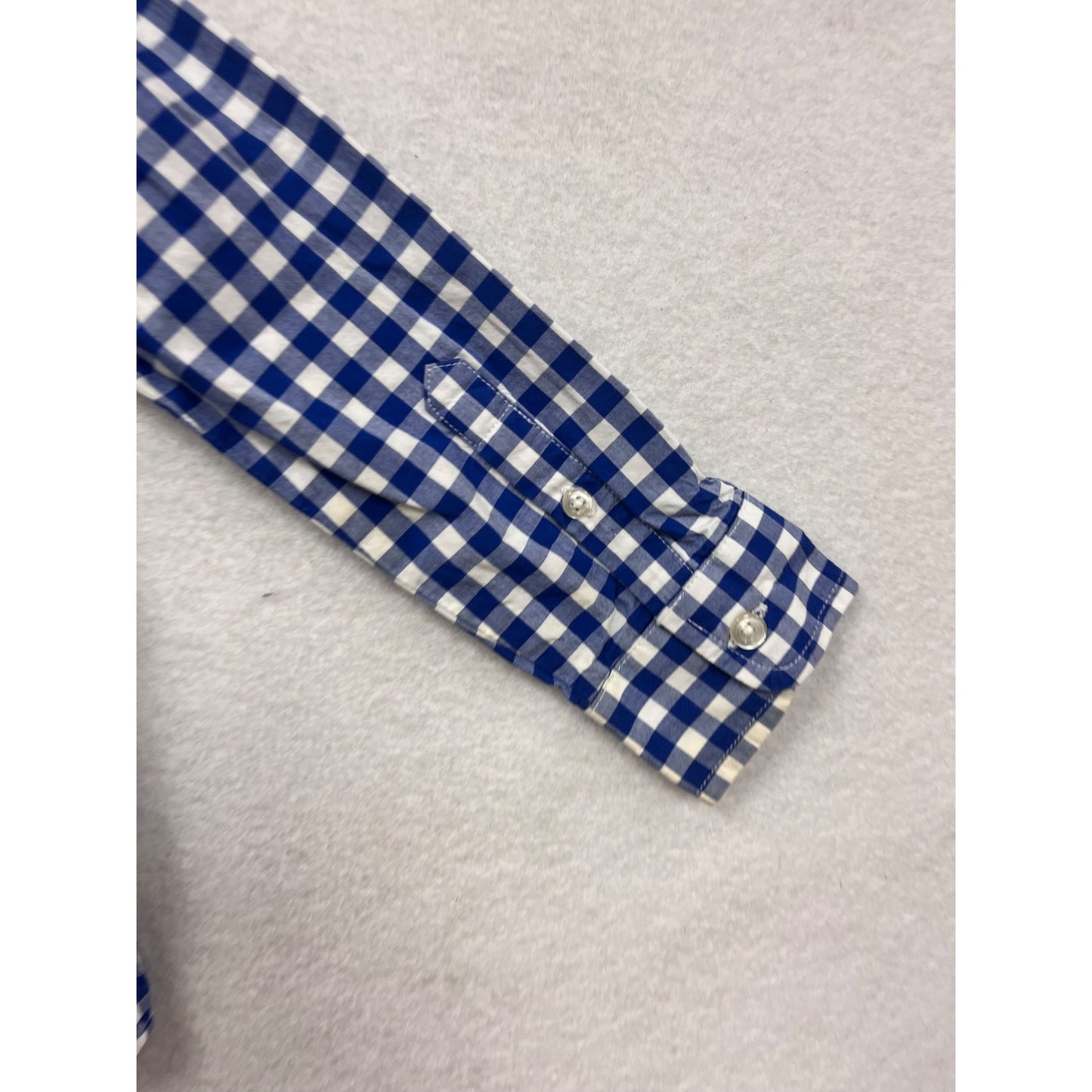 Blue & White Gingham Button-Up Shirt Lands End XXS 2-3T #8687