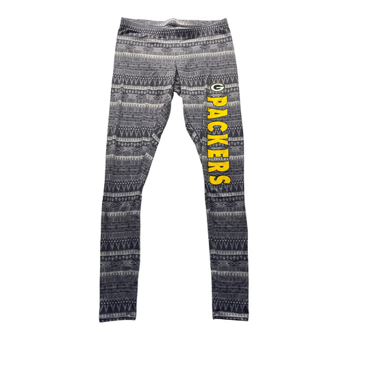 NFL Packers Womens Gray Leggings With Tribal Pattern & Logo #7303