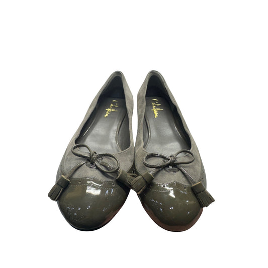 Cole Haan Gray & Olive Suede Patent Leather Ballet Flats Size 7B #9466