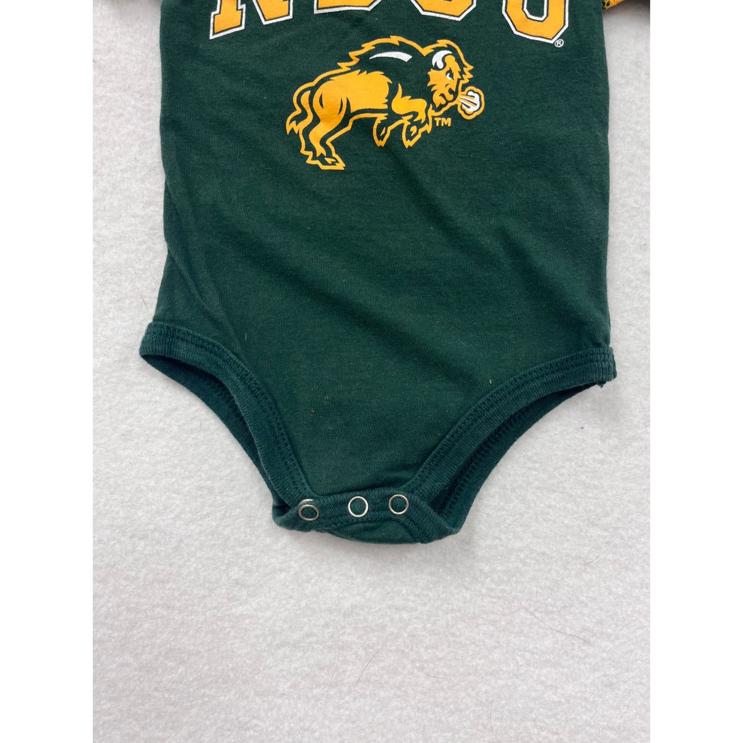 NDSU Bison Infant Bodysuit 0/3M Green Short Sleeve College Apparel #6513