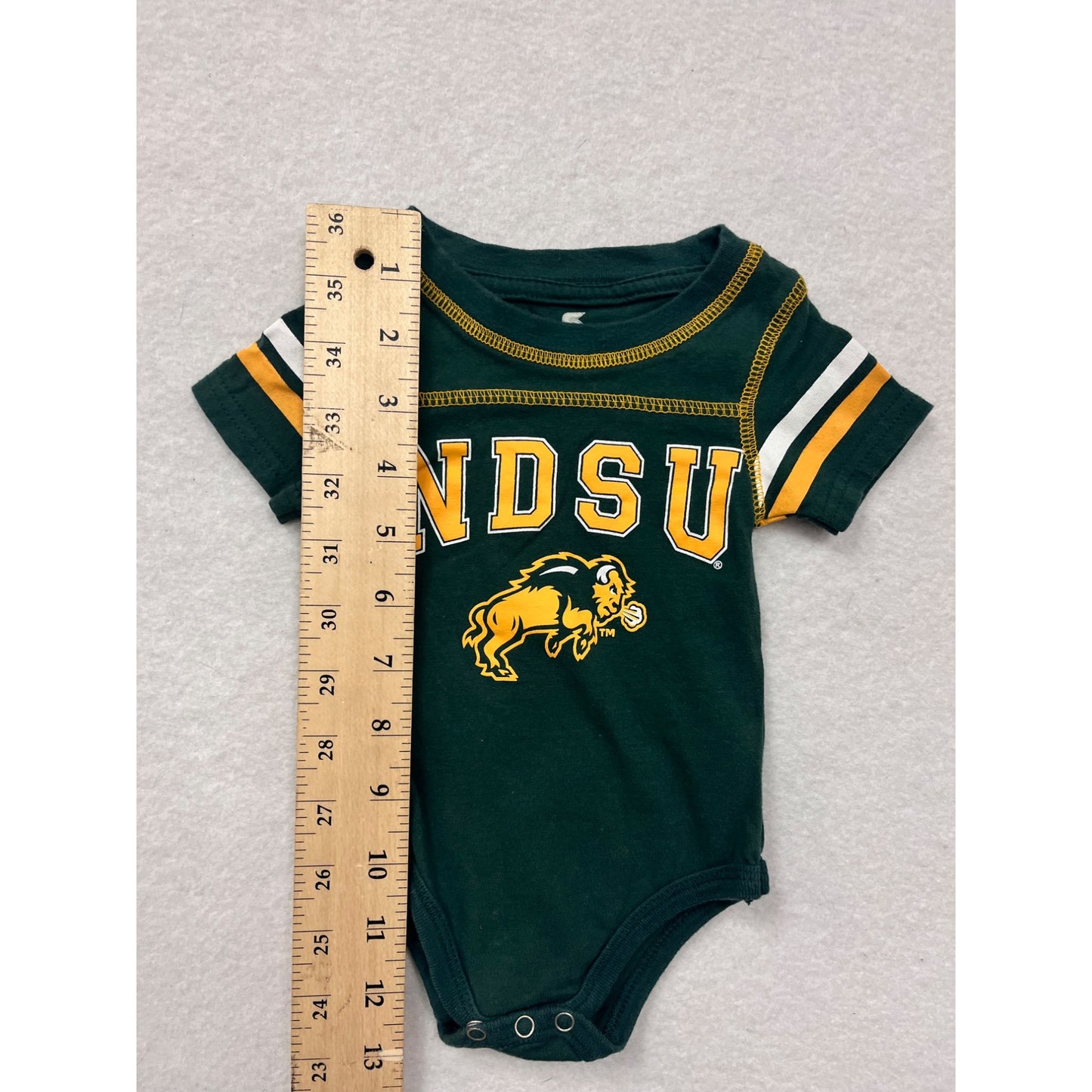 NDSU Bison Infant Bodysuit 0/3M Green Short Sleeve College Apparel #6513