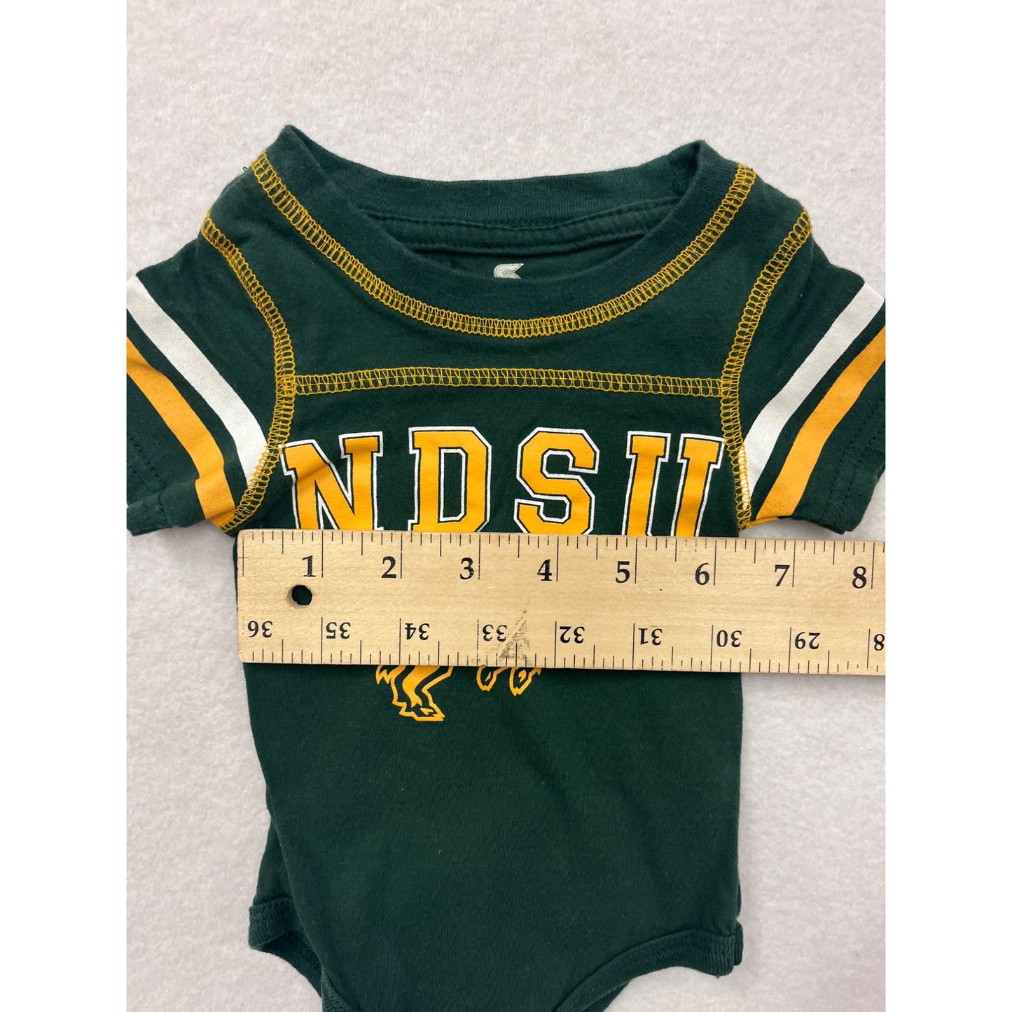 NDSU Bison Infant Bodysuit 0/3M Green Short Sleeve College Apparel #6513