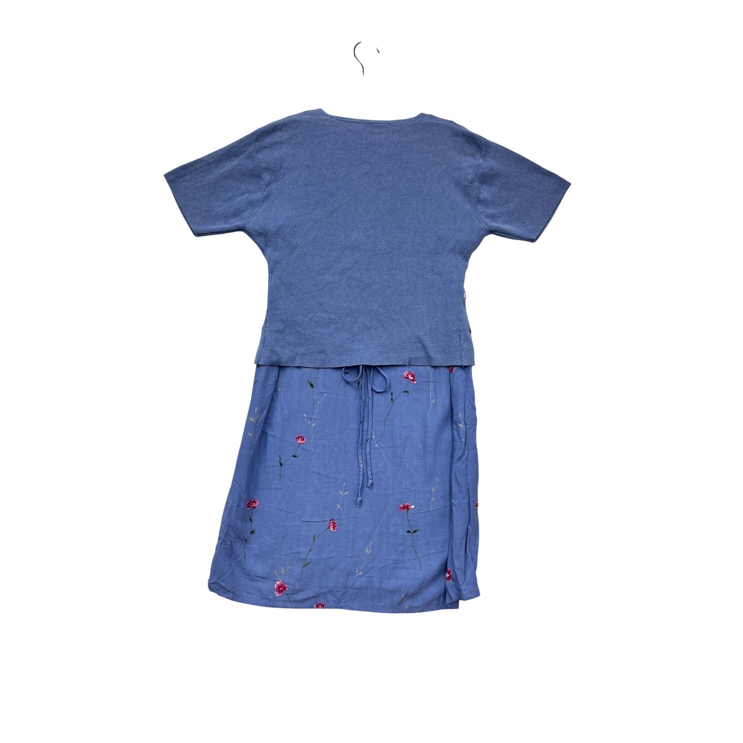 Womens S Purple Embroidered Dress & Cardigan Set With Floral Design #964A