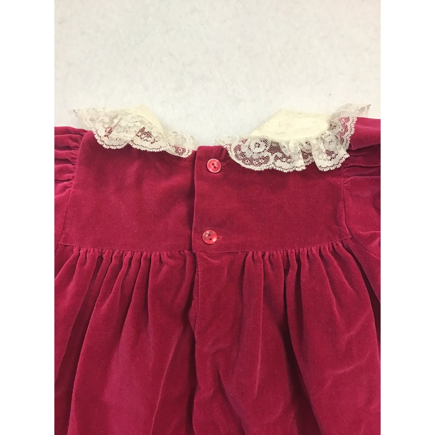 Vintage Baby Girl Velvet & Lace Dress