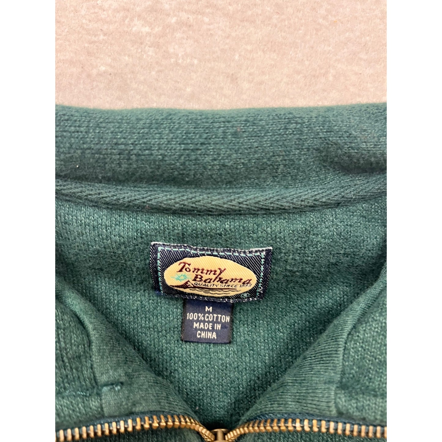 Tommy Bahama Medium 1/4 Zip Green Pullover Sweatshirt #862A