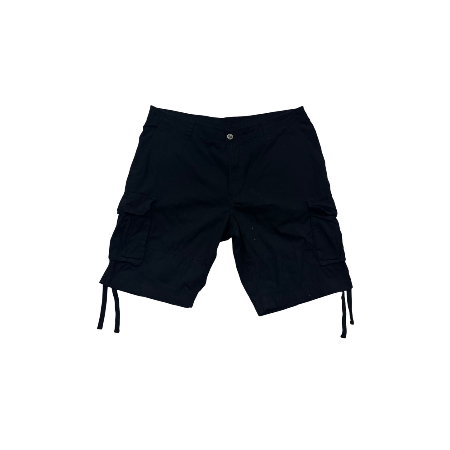 Black Cargo Shorts Size 40 Cotton #580A