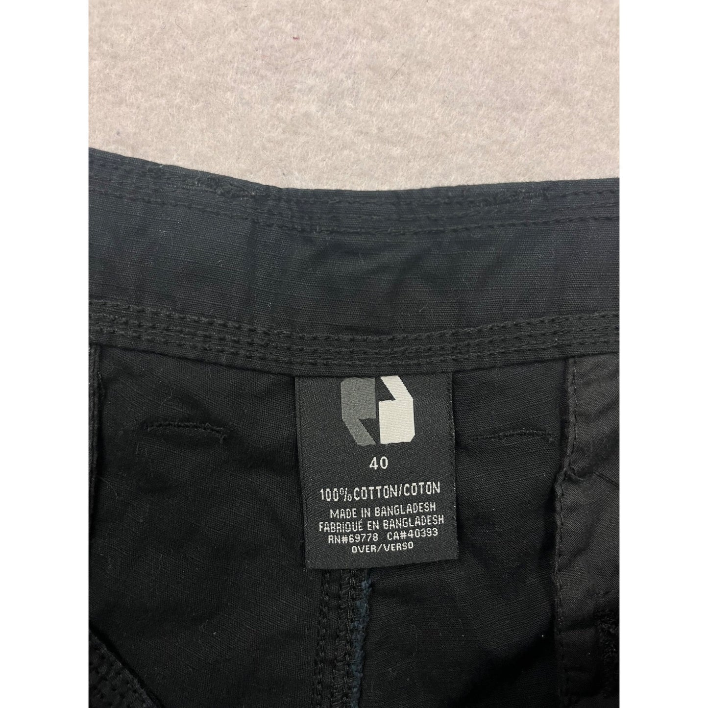 Black Cargo Shorts Size 40 Cotton #580A