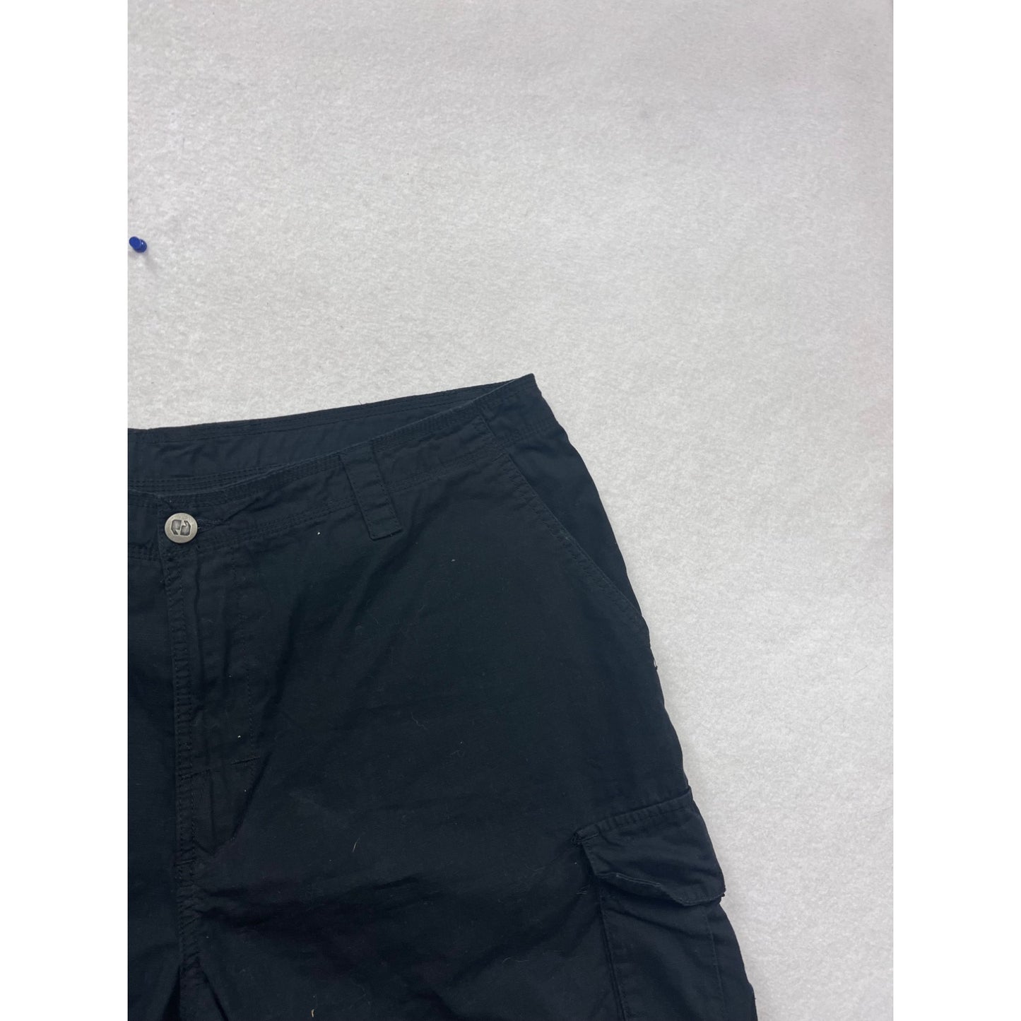 Black Cargo Shorts Size 40 Cotton #580A